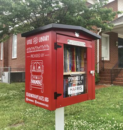 Picture of the Emerson Little Library installed in front of City Hall